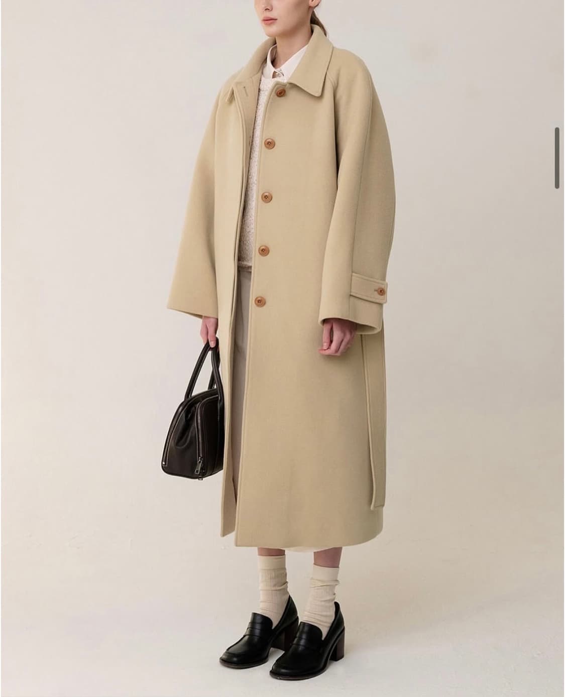 킨더살몬 캐시미어 싱글 오버핏 코트 상품이미지3