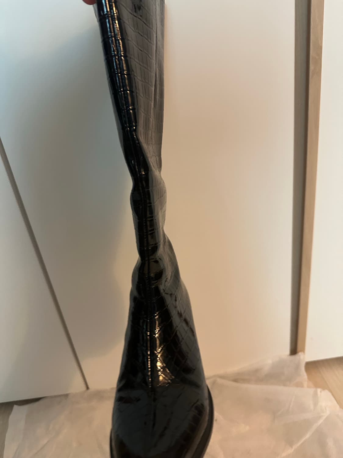 WALISAA 블랙 악어패턴 롱부츠 사이즈 240 상품이미지3