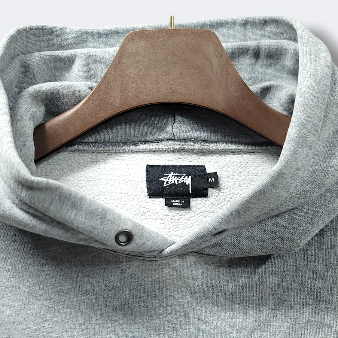 [M] 스투시 그레이 자수로고 후드티셔츠 상품이미지9