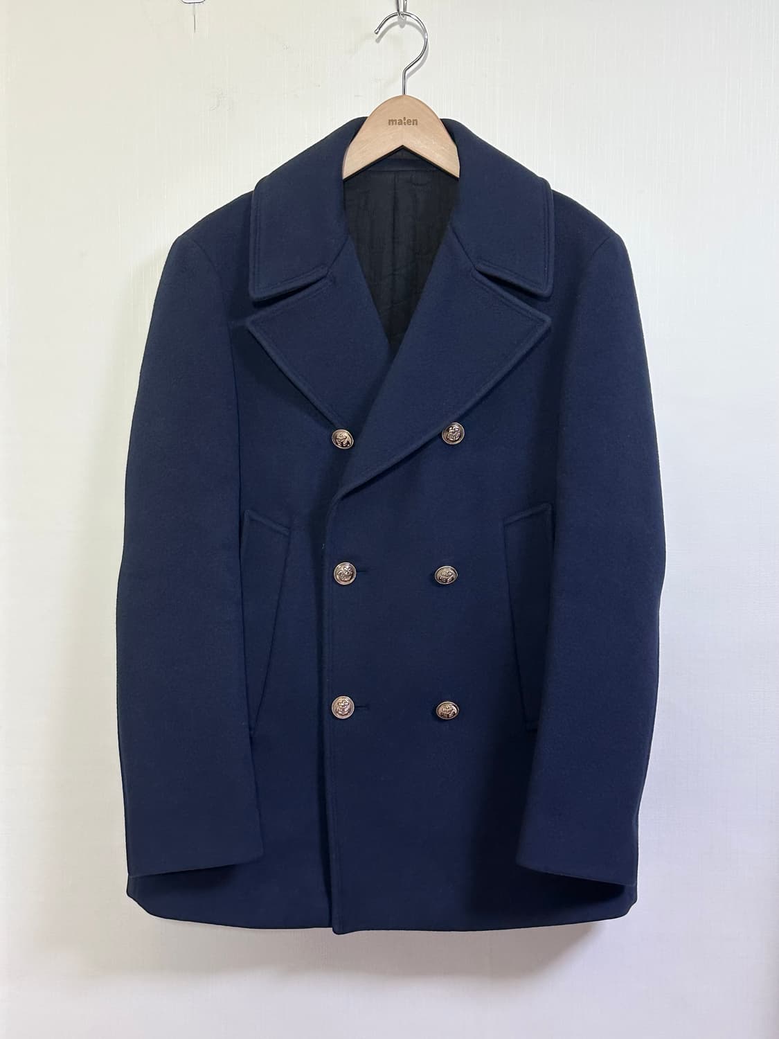 타임옴므 캐시미어블렌드 금장 더블코트 피코트105/네이비 알렉산더코트 상품이미지3