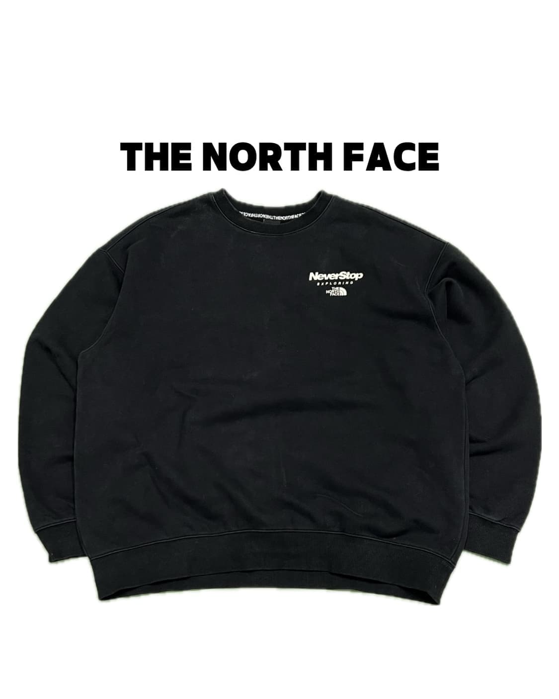 (XL) 노스페이스 엔에스이 스웻 라운드 맨투맨 블랙 상품이미지1