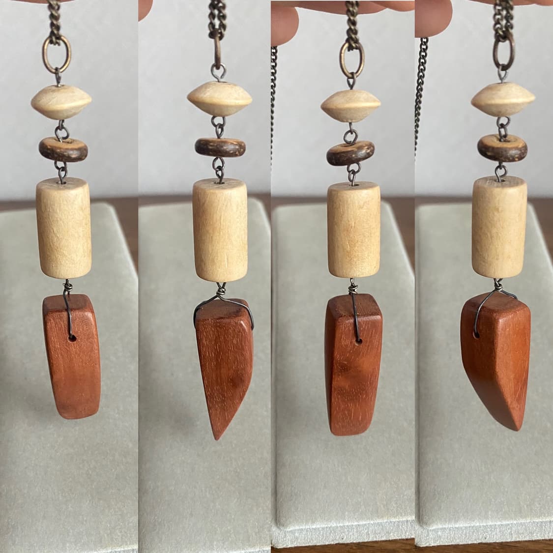 우드펜던트 롱체인 악세서리 목걸이(새제품) 상품이미지6