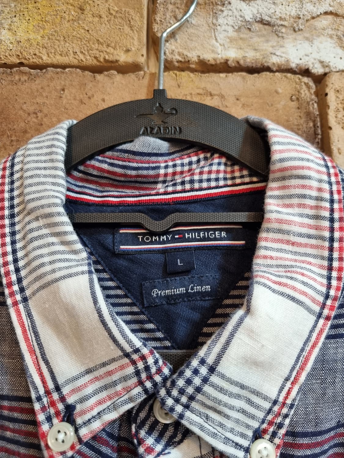 타미힐피거의 프리미엄 리넨 체크 남방 상품이미지3