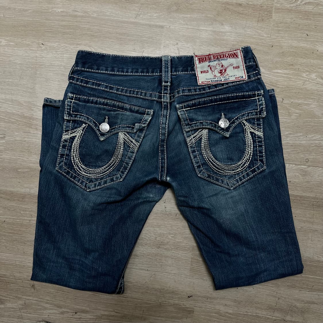 트루릴리전 여성 데미지드 워싱 데님팬츠 찢청바지 [중청] 32 상품이미지4