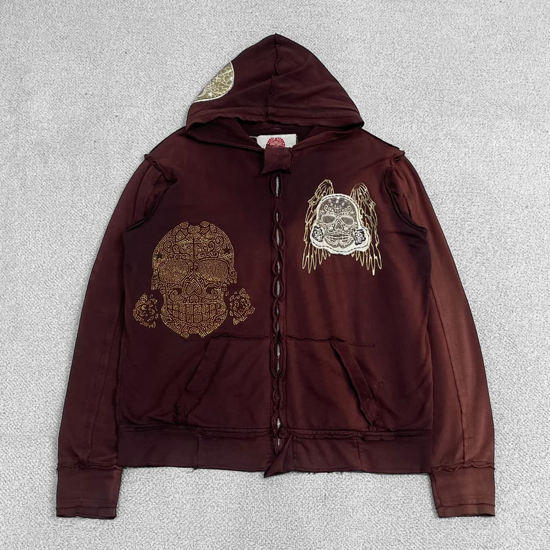 라구나비치 워시드 스컬 큐빅 후드집업  상품이미지1