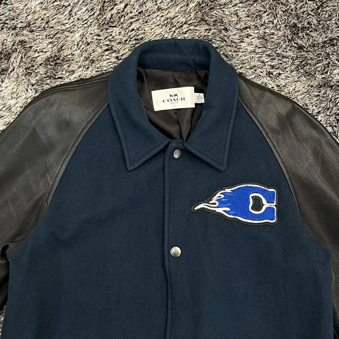 코치 남성 고트 소가죽 레더 암 울 자켓 (M) 100 상품이미지2