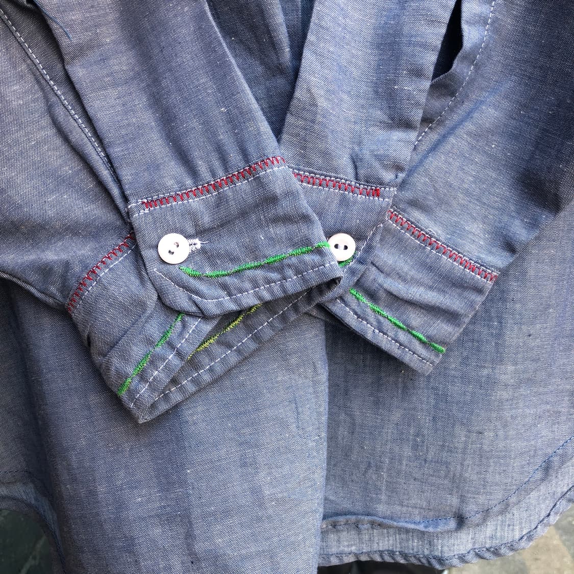 70s Vintage chambray shirt-XL 상품이미지4