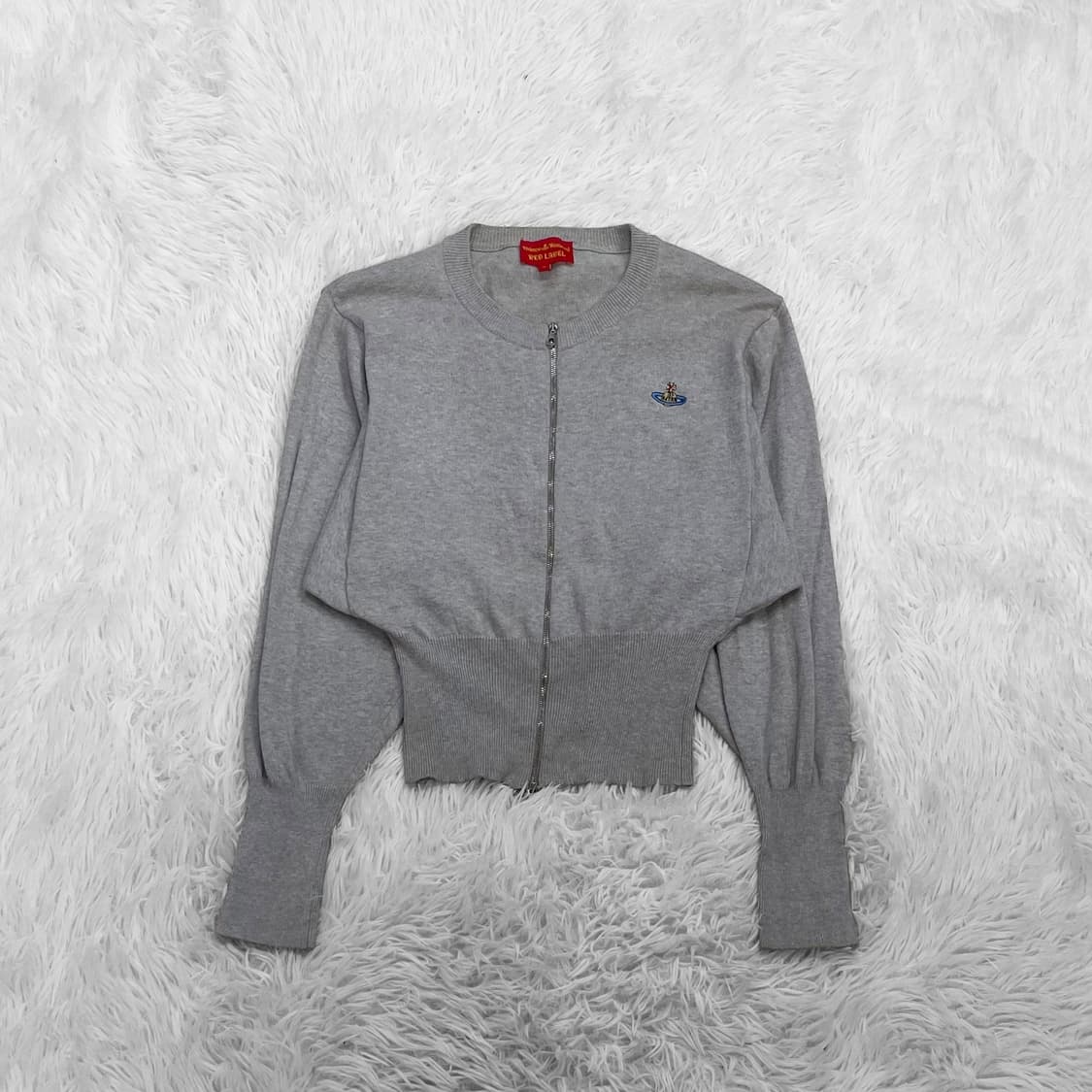 비비안웨스트우드 라운드 니트 집업 가디건 그레이 상품이미지2