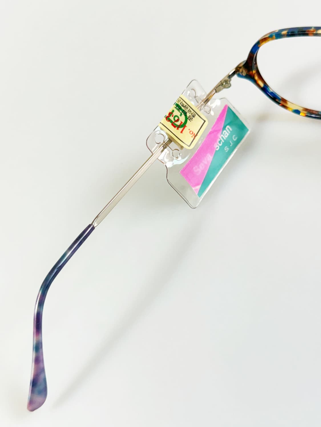 90s SEVA SCHAN 스퀘어 뿔테 마블 빈티지 안경 상품이미지7