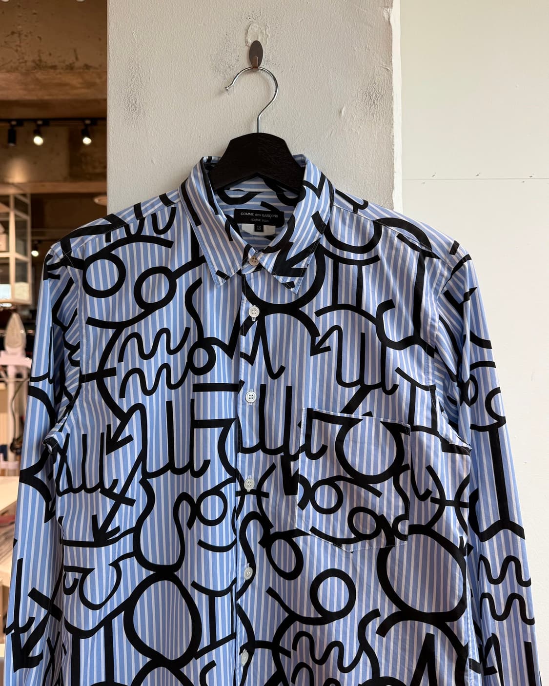 꼼데가르송 옴므 플러스 AD2012 블루 스트라이프 패턴 셔츠  상품이미지3