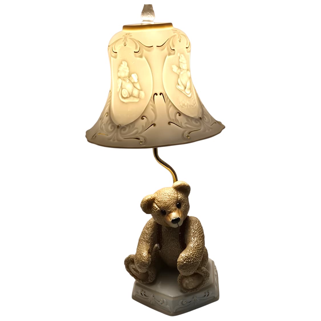 80s 이탈리아 드먼 포셀린 베어 대형 스탠드 램프 상품이미지2