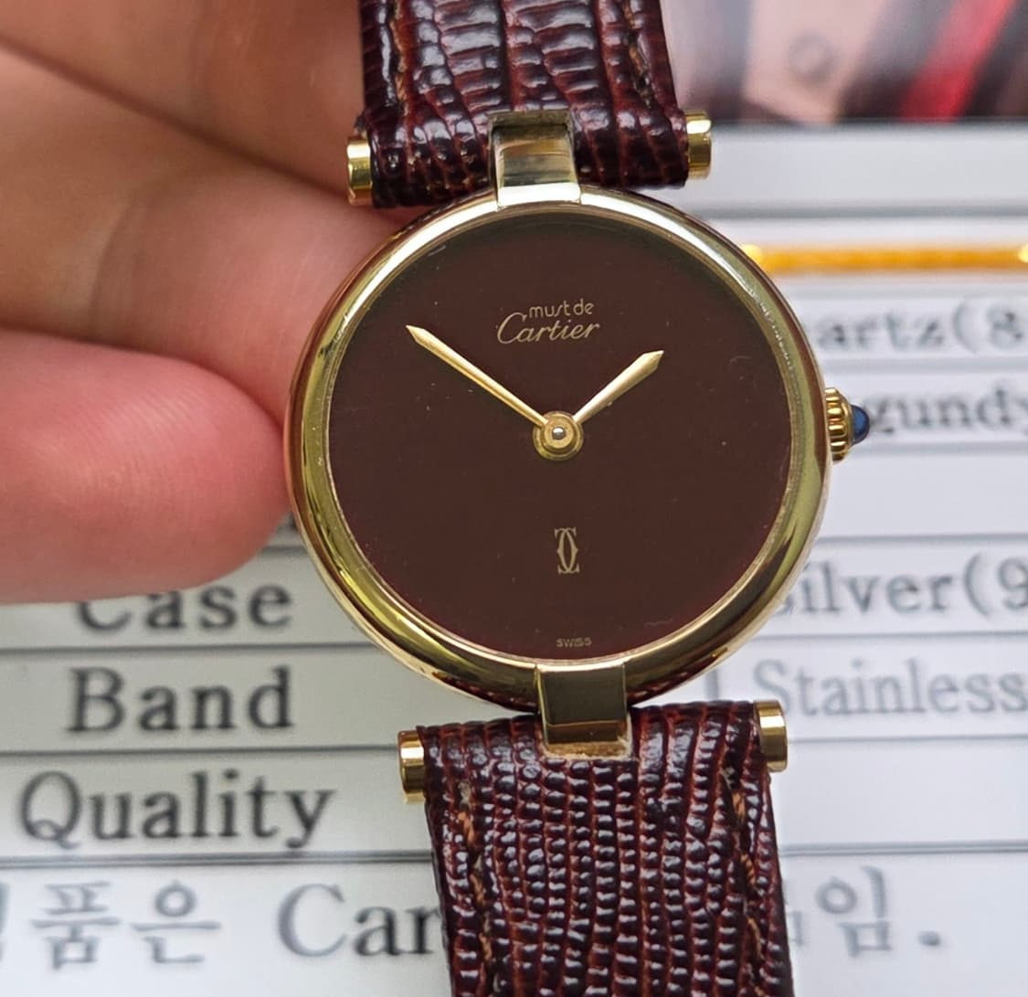 빈티지 까르띠에 머스트드 방돔 화이트로만 블루핸즈 여성용 (감정서 포함) 상품이미지10