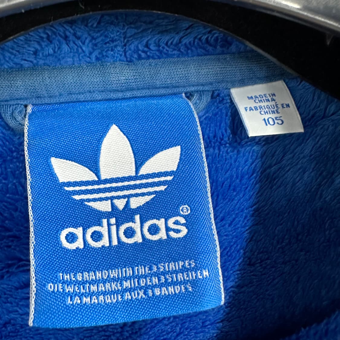 105 아디다스 빅로고 남자 털 후리스 후드집업 상품이미지3