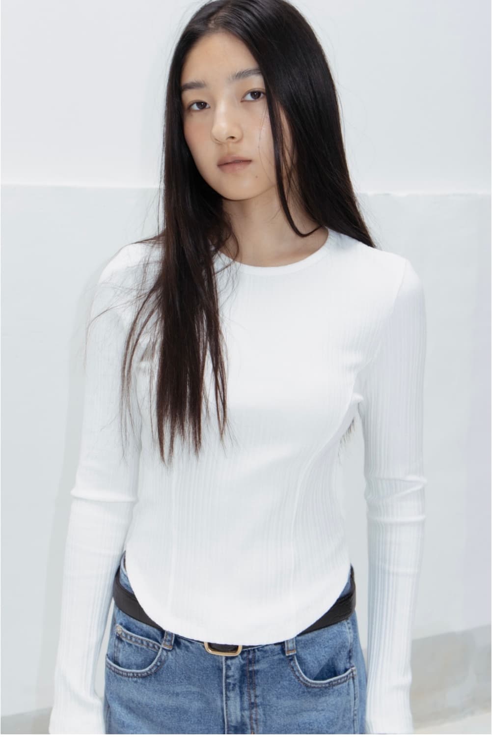 rrace 레이스 티셔츠 Slim Line Ribbed T-Shirts 상품이미지1