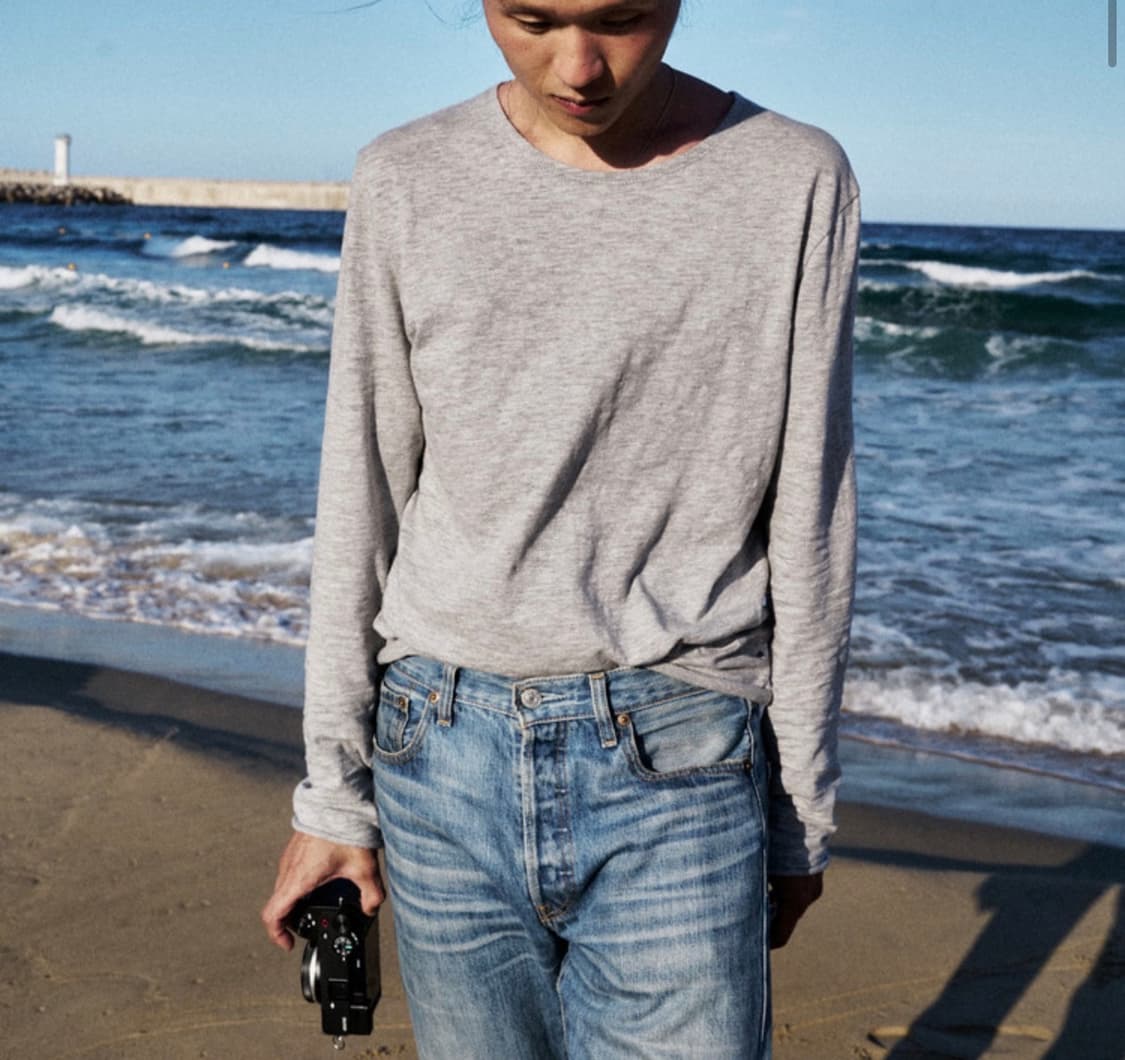 [3]mono prive Textured Roll Long Sleeve  상품이미지1