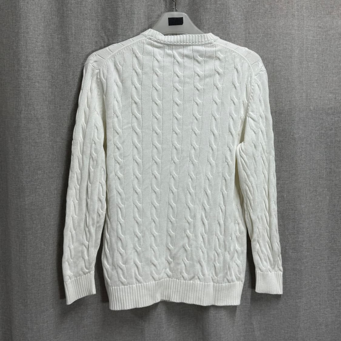 [100] 헤지스 남성 화이트 면 케이블 긴팔 니트 상품이미지5