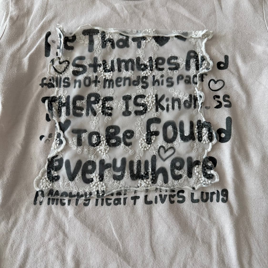 Lettering lace detail long sleeve 상품이미지3