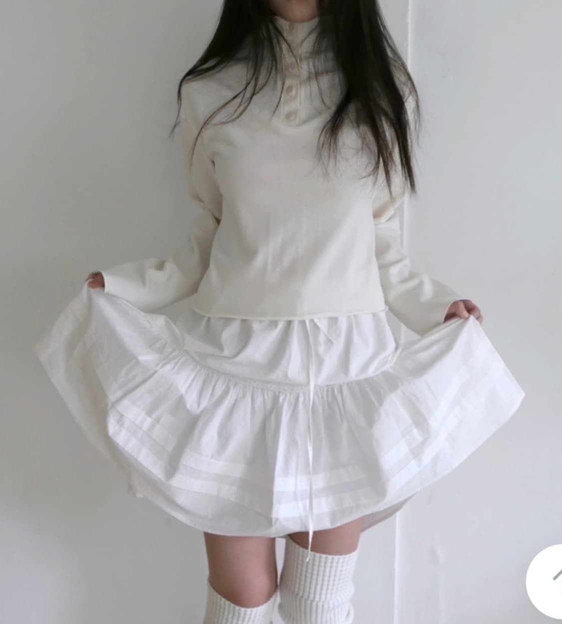화이트 프릴 스커트 상품이미지4