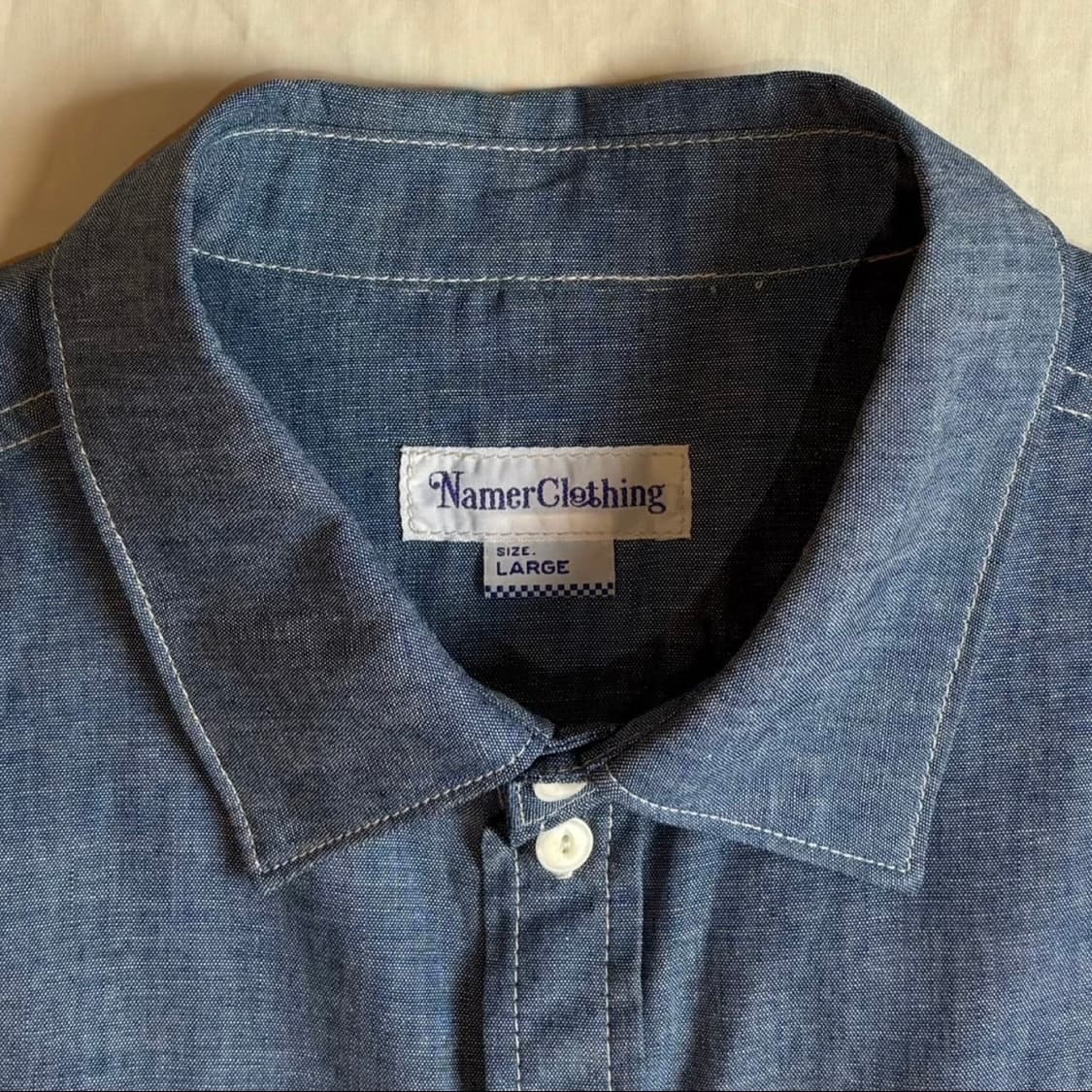 [데드스탁/XL] 네이머 클로딩 샴브레이 데님 셔츠 상품이미지2