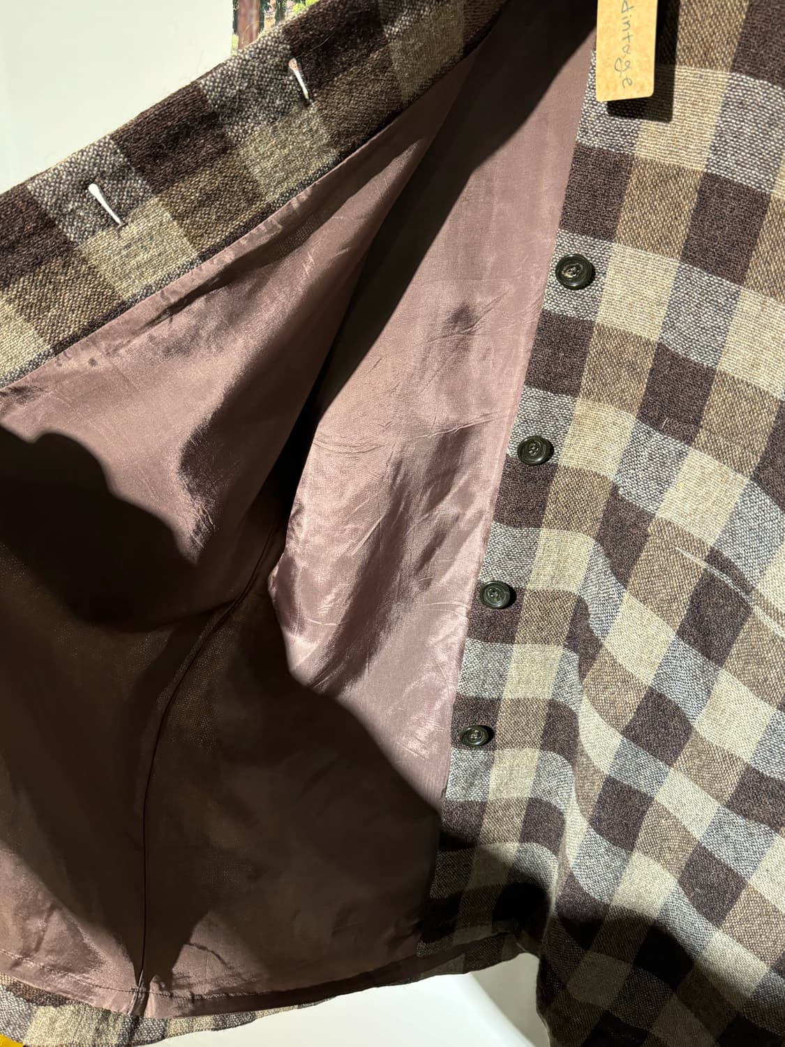 울 후드 체크 코트 상품이미지7