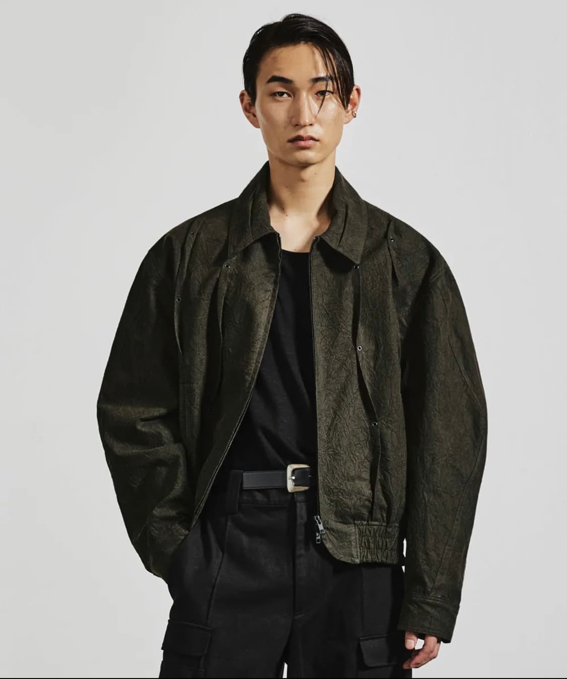 엘무드 커브드 밸리 크랙 워시드 블루종 자켓 버닝 블랙 46 상품이미지1