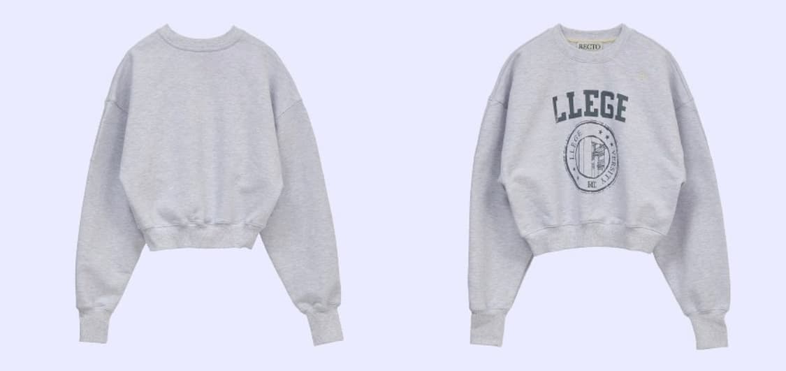 Recto 렉토 맨투맨 멜란지그레이 상품이미지2