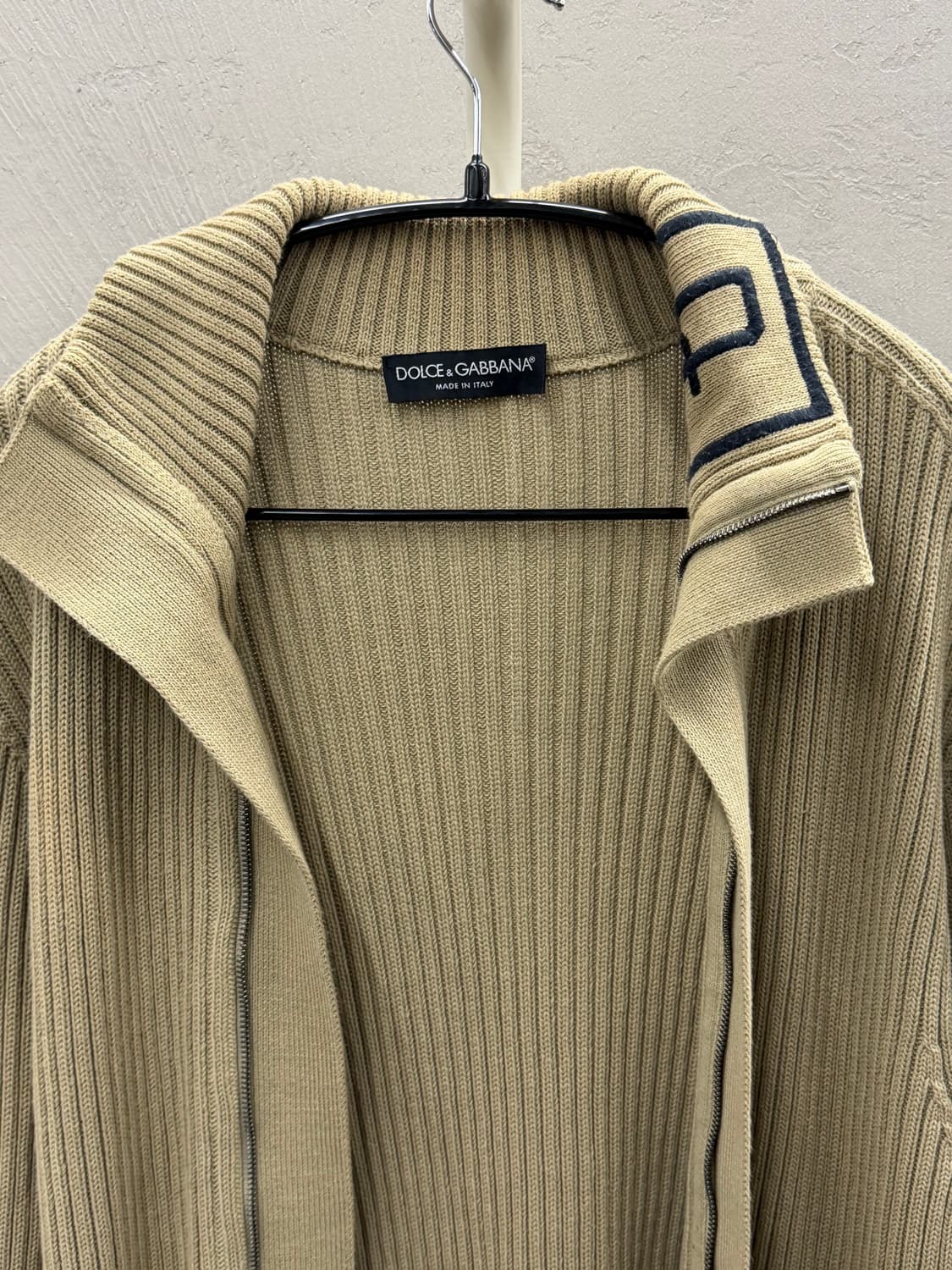 돌체앤가바나 베이지 골지 니트 집업 S-E 상품이미지4