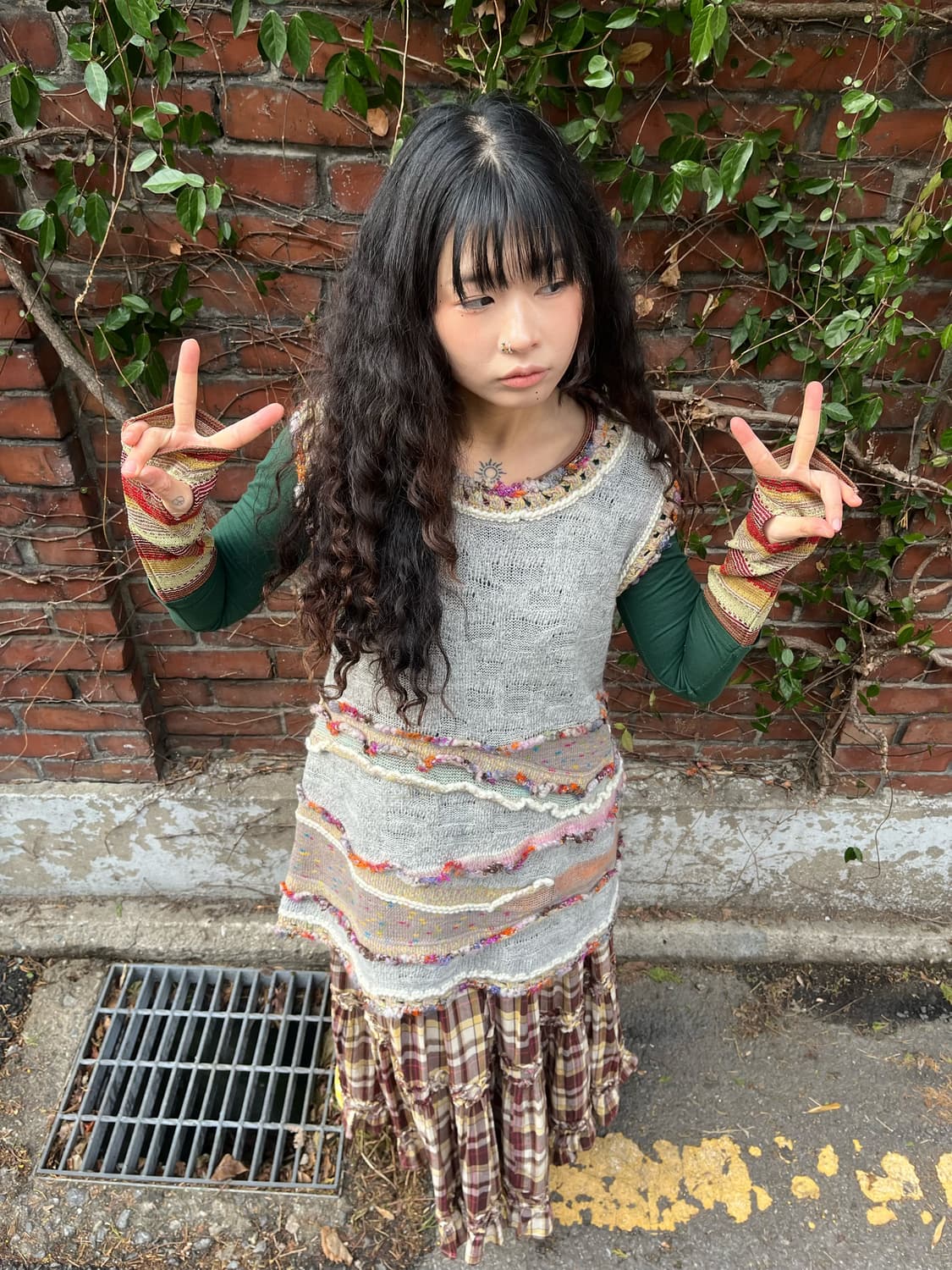 일본 무드 뜨개 포인트 니트 원피스 상품이미지1