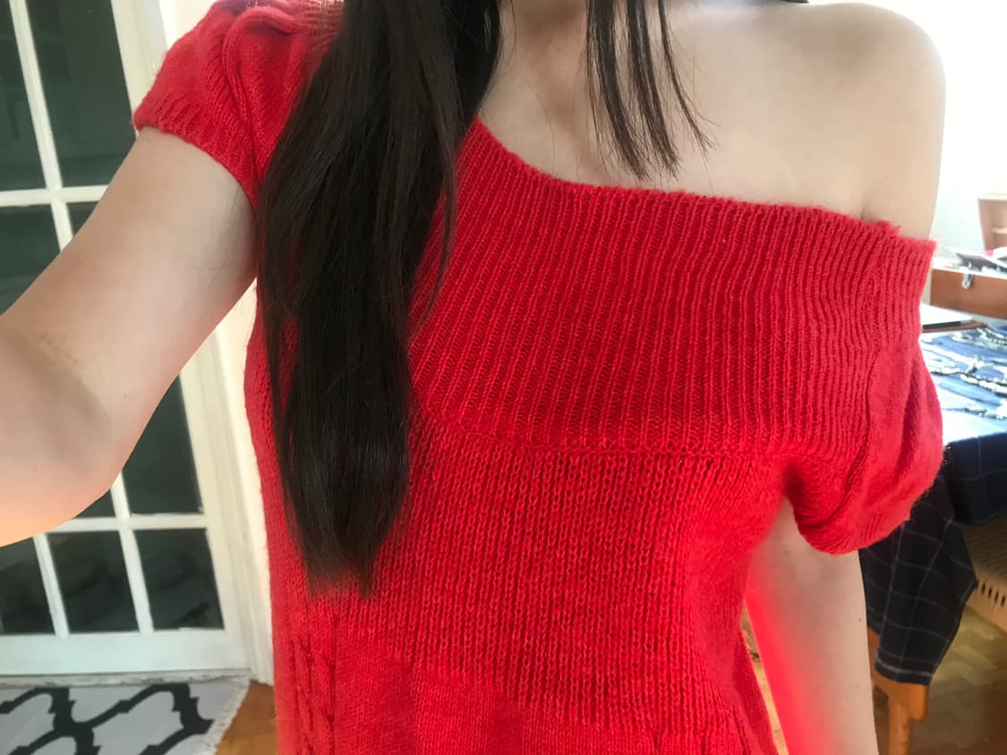 vintage red pocket knit one-piece 상품이미지7