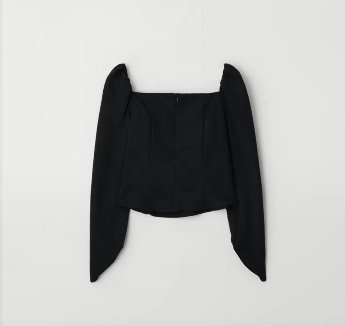 제니오 클린스퀘어 블라우스 (블랙, s) 상품이미지5