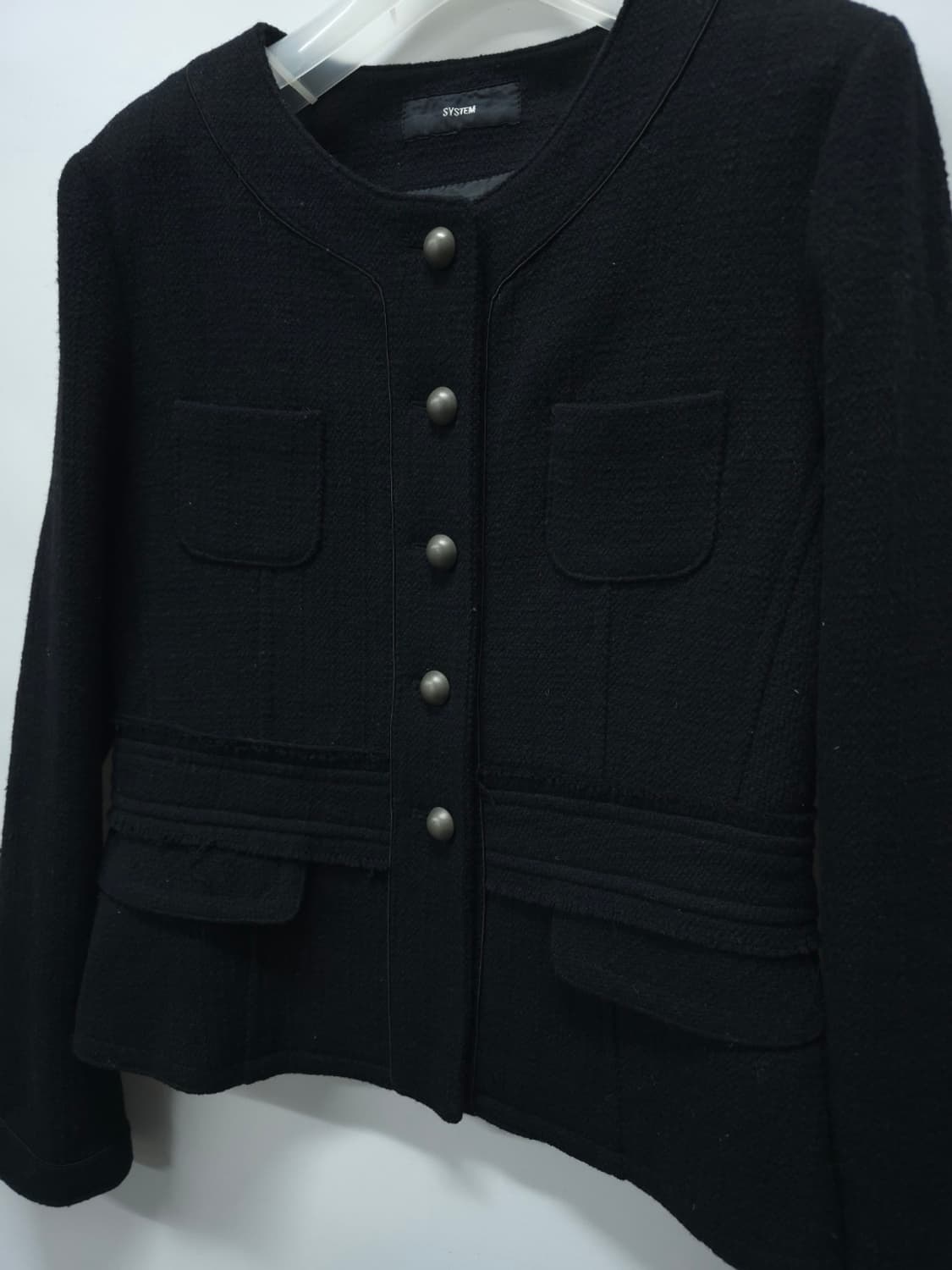 시스템(SYSTEM) 모직 노카라 트위드자켓 (55-66) 상품이미지6