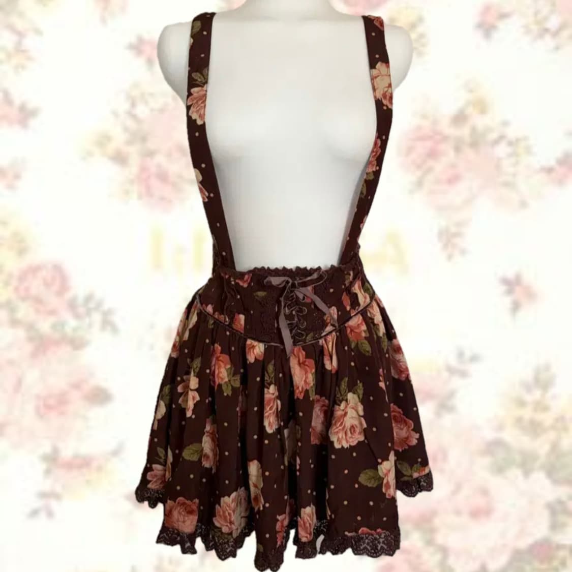 라떼갸루 로걀 로리타 리즈리사 서스펜더 스커트 엑시즈팜 블라우스 상품이미지3