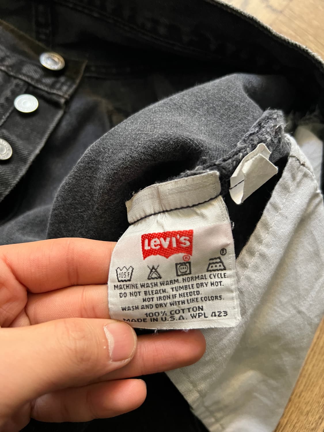 [34]90's 리바이스 501 Made in USA 흑청 데님팬츠 S7 상품이미지6