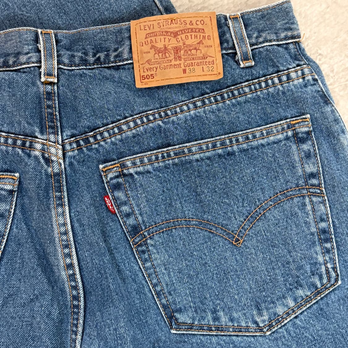[38/32] USA🇺🇸 리바이스 505 오렌지 탭 블랙 중청 상품이미지7