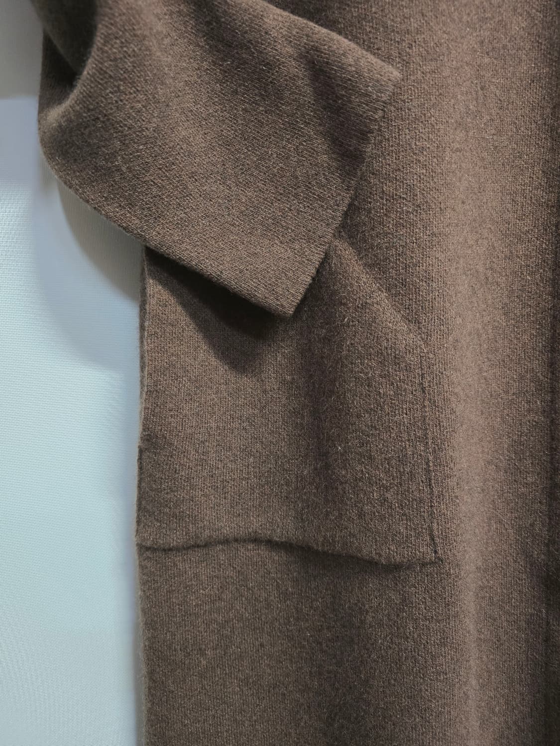 SJSJ 브라운 롱 후드 가디건 모캐시미어 혼방 상품이미지3