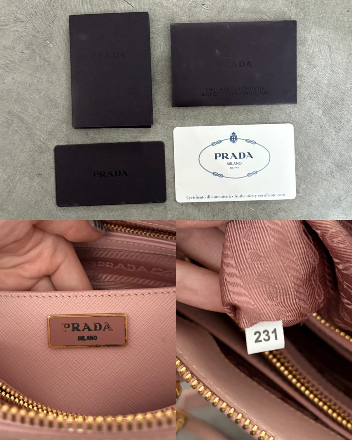 Prada 프라다 사피아노 핑크 레더 백 상품이미지10