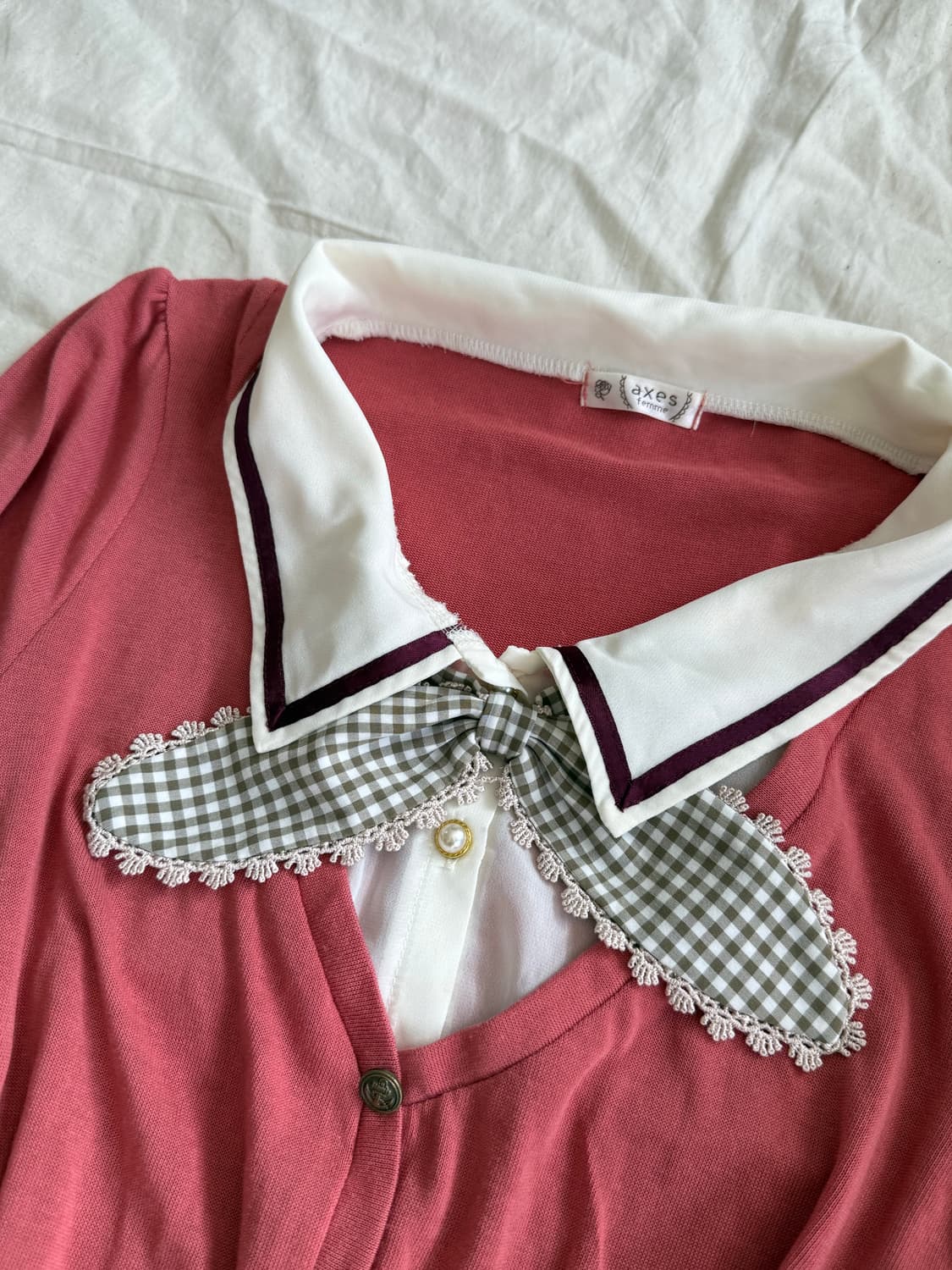 엑시즈팜 러블리 프레피 블라우스 상품이미지3