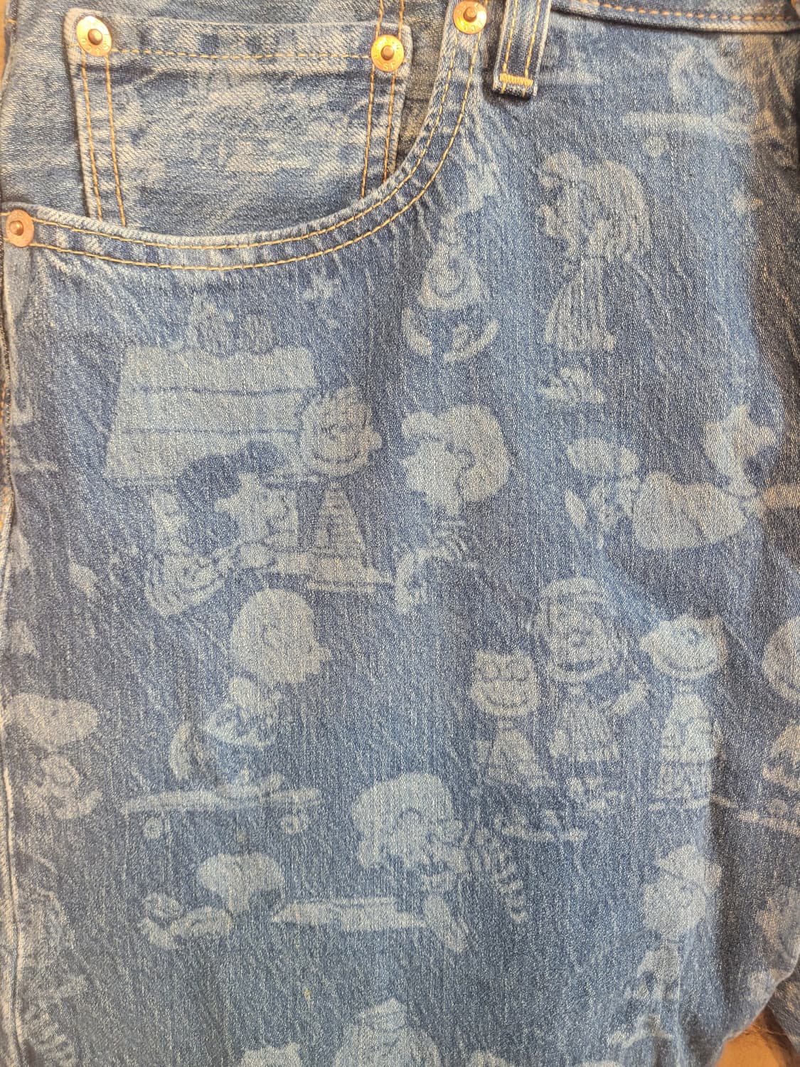 리바이스 스누피 콜라보 501 청바지 W34 상품이미지4