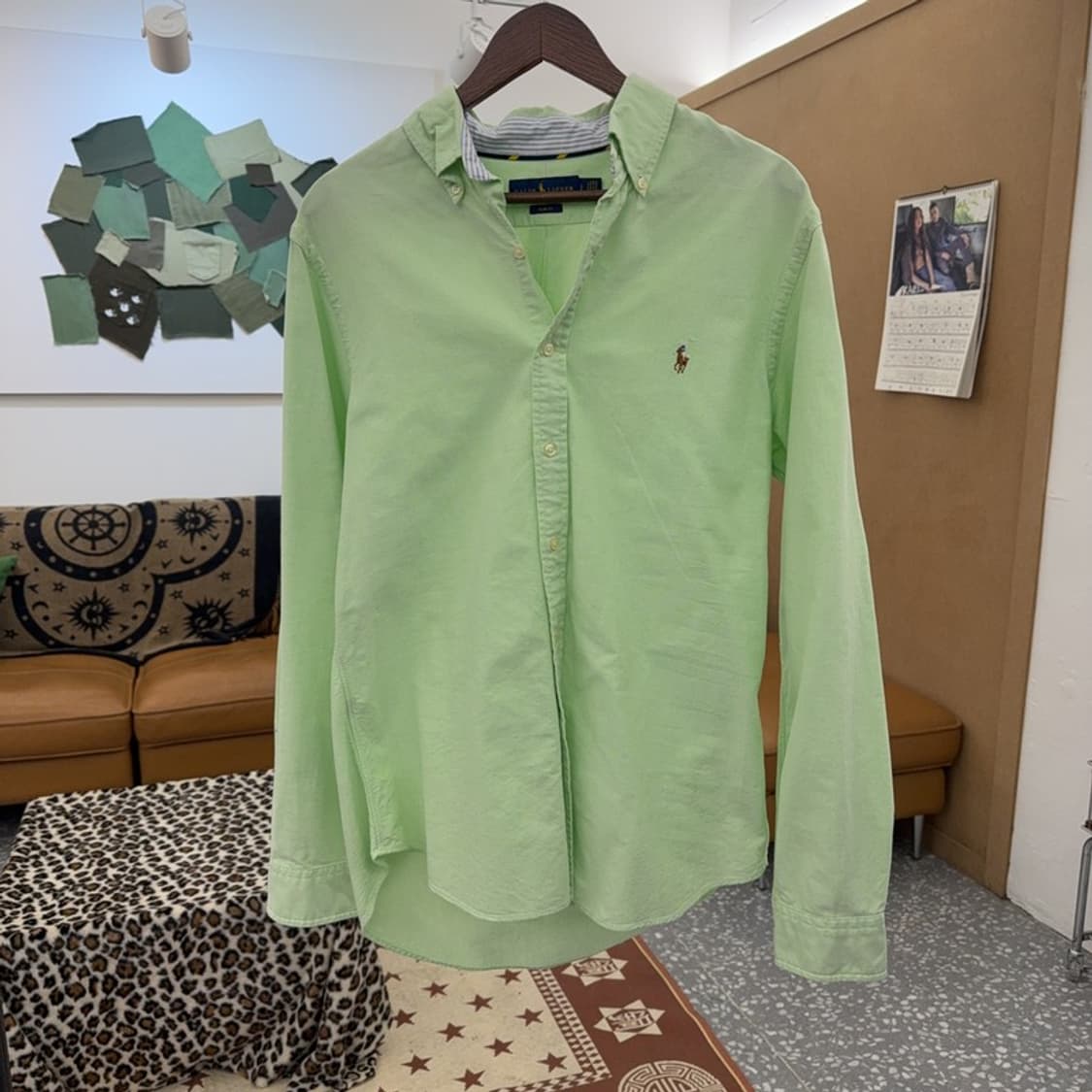 폴로 랄프로렌 캐주얼 피스타치오 그린 슬림핏 셔츠 L C09128 상품이미지3