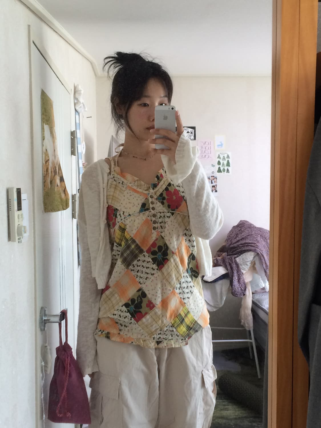 빈티지 허니서클로즈 패치워크 스트랩 슬리브리스 상품이미지3