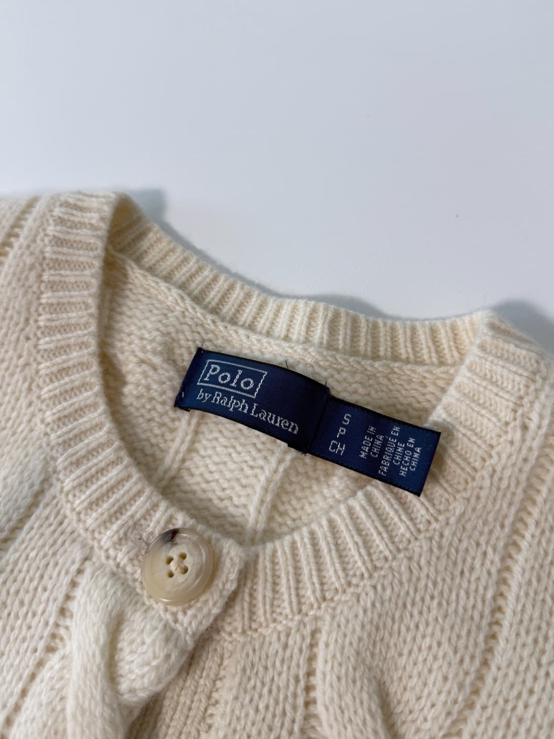 폴로 랄프로렌 신형 QR 캐시미어 울 아이보리 가디건 상품이미지6