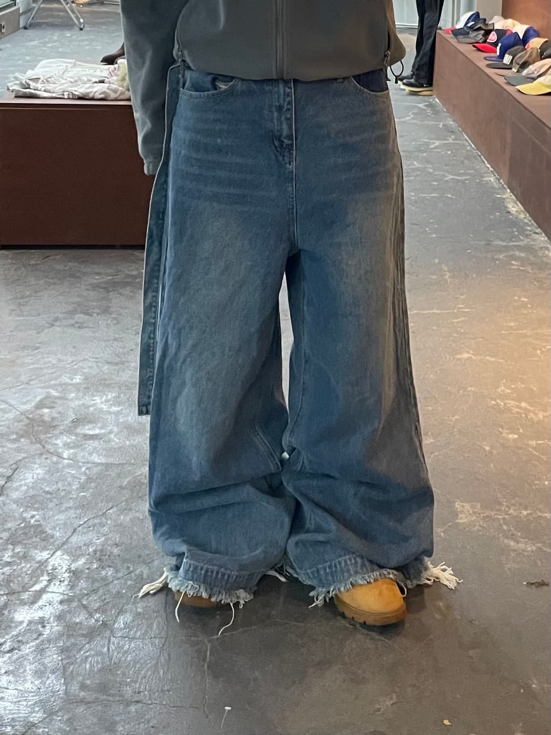 게이트리스 워싱 오버와이드 팬츠 H1550 상품이미지1