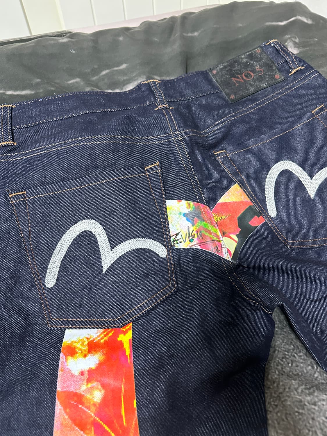 에비수 NO5 백로고 데님 팬츠 상품이미지3