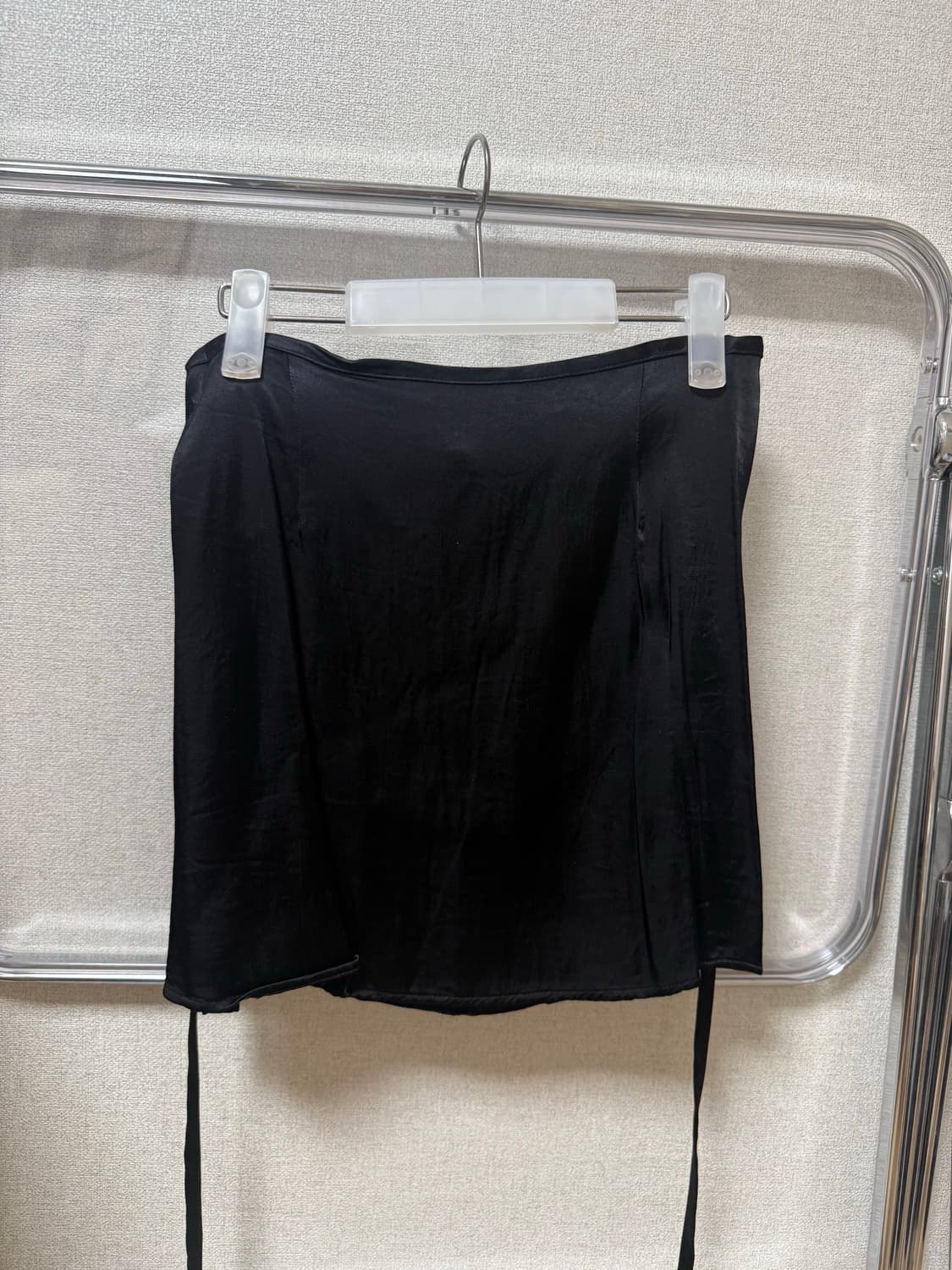 (반택포) 자라 블랙 새틴 랩 스커트 발레코어 상품이미지4