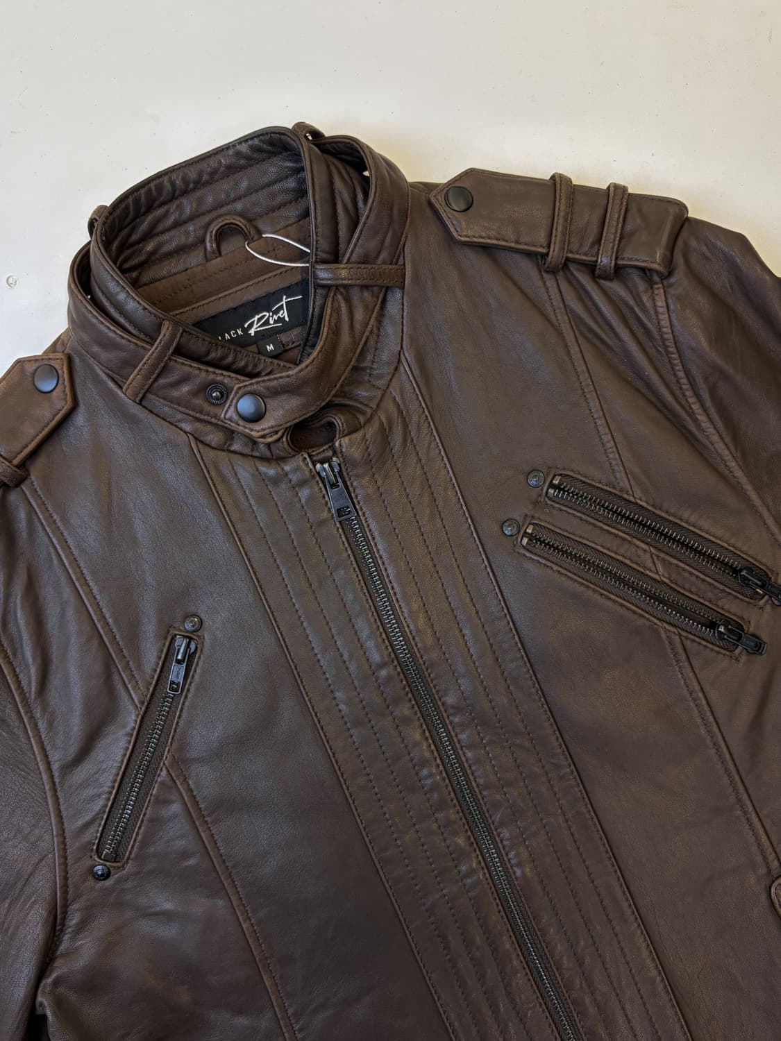 블랙리벳 멀티 집 램 레더 바이커 자켓 상품이미지4