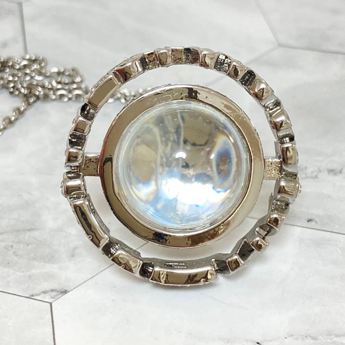 비비안웨스트우드 아카이브 크리스탈 큐빅 3d orb 팬던트 목걸이 상품이미지5