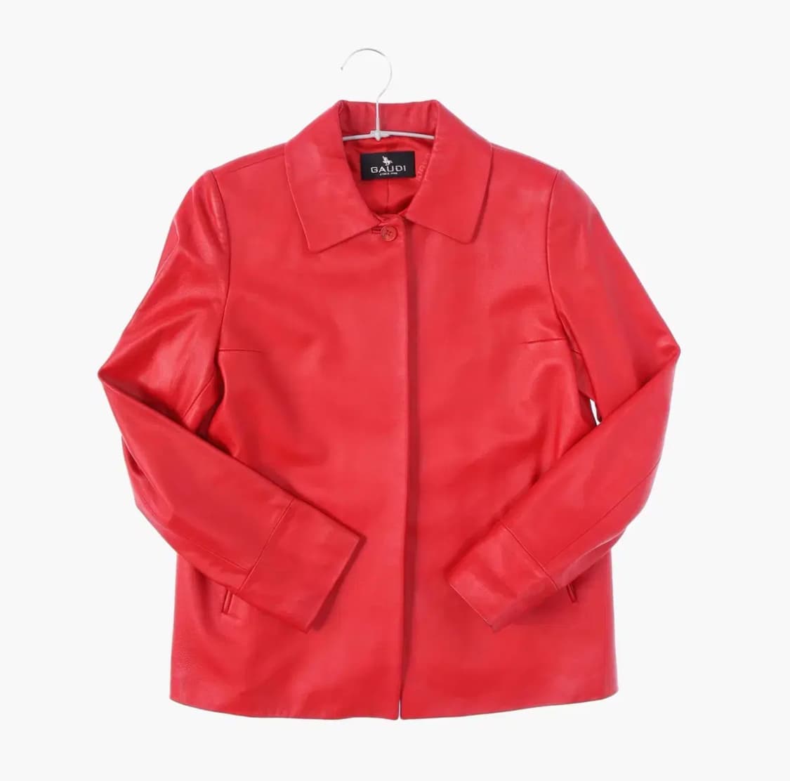 빈티지 리얼 레더 양가죽 레드 싱글 자켓 상품이미지1