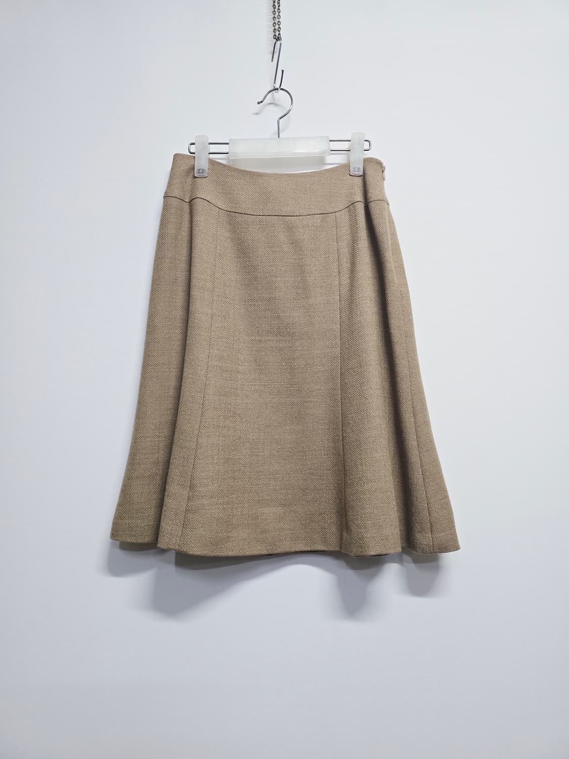 신장경 베이지 A라인 미디 스커트 상품이미지1