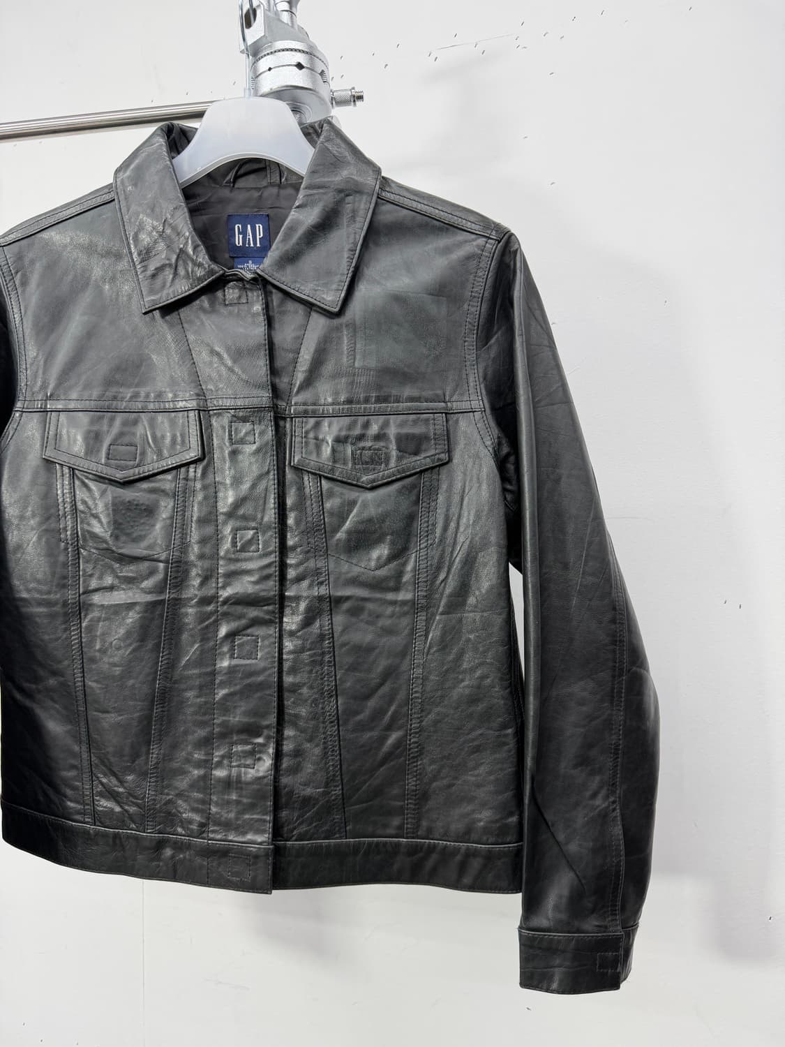 Early 2000s GAP Minimal Leather Jacket 상품이미지1