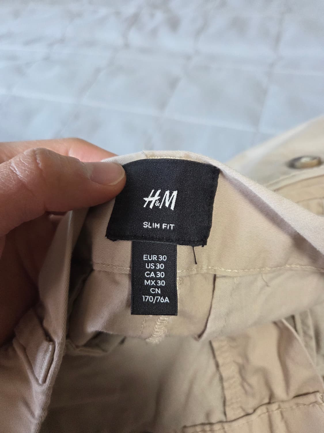 H&M 슬림핏 베이지 팬츠 30 상품이미지3